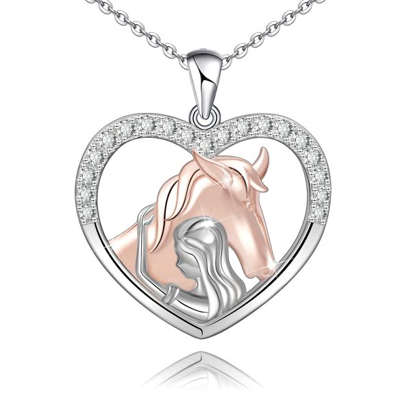 Horse Pendant Necklace for Women Sterling Silver Lucky Girls with Horse Birthday Christmas Jewelry Gifts