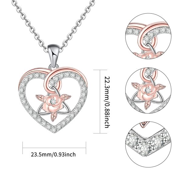 Celtic Necklace Sterling Silver Celtic Knot Necklace for Irish Viking Heart/Cross/Rose/Infinity/Trinity/Dara Knot Celtic Jewelry Memorial Gift - Image 5